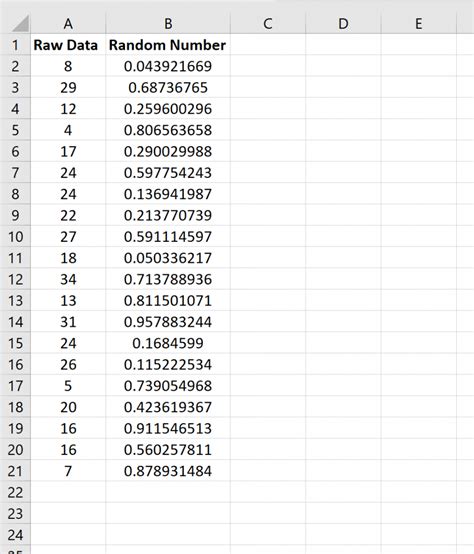 Random Sample in Excel Formula